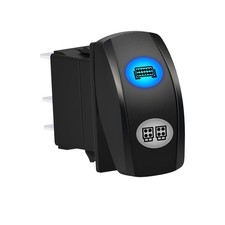 LED Light BAR  LED Work Lights Rocker Switch 7PIN DPDT ON Off ON Blue Led 3 ...