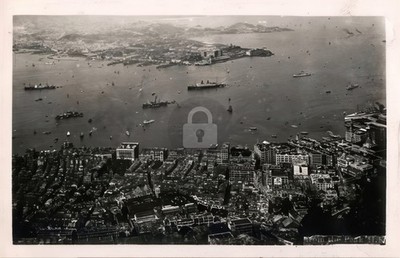 Hong Kong Harbor Island City Foreground 1935 RPPC Photo Postcard COPY