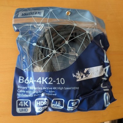 Binary B6A-4K2-10 Series Active 4K High Speed HDMI Cable 10m (32.8ft)  New 