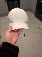 BOSS New Men’s Baseball Cap White 100% Cotton Adjustable Size BNWT