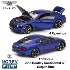 ⭐ 1:18 2018 BENTLEY CONTINENTAL GT SEQUIN BLUE NOREV DIECAST 182781 ⭐