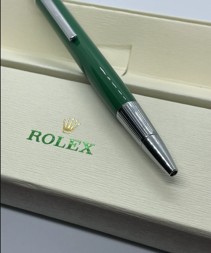 Rolex Bolígrafo Verde Esmeralda - Bolígrafo Ejecutivo VIP de Lujo Regalo Vacaciones - Caja Completa Foto 4 de 4