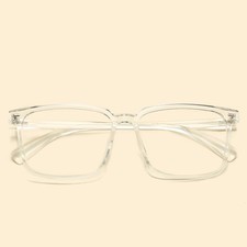 Men Women Minimalist Oversized Square Clear Frames Lightweight Tr90 Eyeglasses