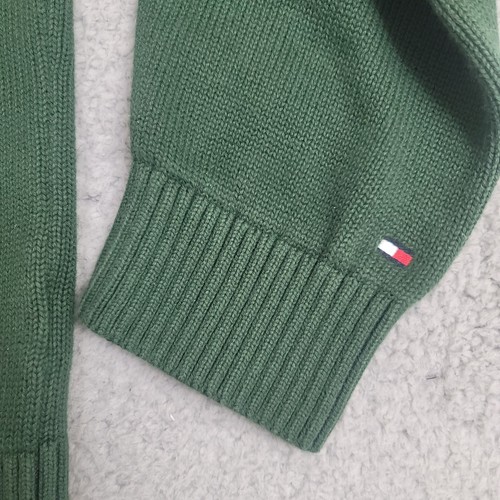 Pull homme Tommy Hilfiger vintage logo écusson XL vert coton tricot pull - Photo 12/20