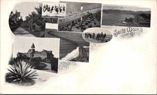 c1900 Multiview Hotel Arcadia & Long Wharf Santa Monica California CA UDB Postca