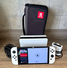 Nintendo Switch OLED Model Console Handheld System, White Joy-Con, Dock, Case
