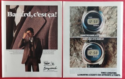 Pressewerbung: BAYARD Bekleidung - TIMEX Uhr - THOMSON HiFi Kette