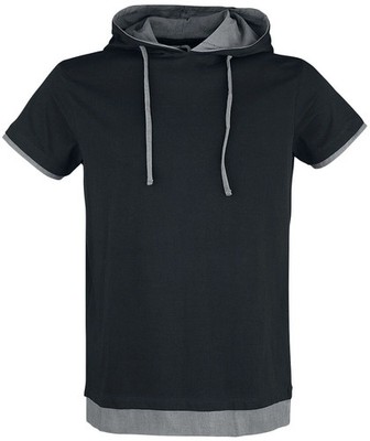 RED by EMP Herren Schwarzes T-Shirt mit Kapuze L
