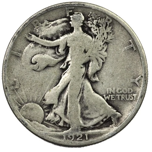 1921-D Denver Walking Liberty Half Dollar 50C Good GD G+
