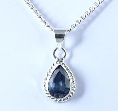 11.20 Ct Farbwechsel Saphir Pear Anhänger, Natural, AGI Zertifiziert, 925 Silber - Bild 1 von 4