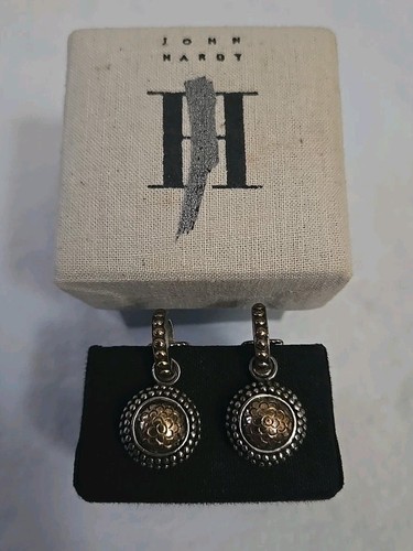 John Hardy Naga 18k Gold and Sterling Silver Earrings with Original box!