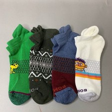 Bombas Women's Ankle Socks 4 Pair Pack Assorted Multi Character Size L