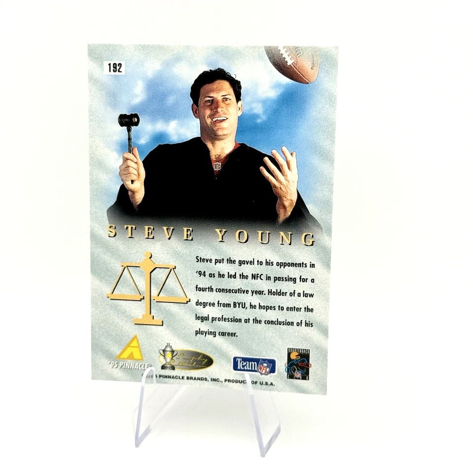 Steve Young 1995 Pinnacle Trophy Collection #192 49ers Foil HOF SP🔥 - Image 4 of 4