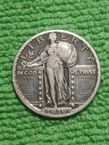 1919D Standing Liberty Quarter Key Date 90% Silver Coin Xf+ Detail In My Opinion