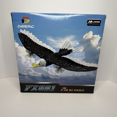 Deerc FX651 2 Ch RC Bald Eagle Airplane Toy 2.4 GHz RTF Brand New Open Box