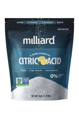 Milliard Citric Acid 5 Pound - 100% Pure Food Grade Non-GMO (5 Pound)