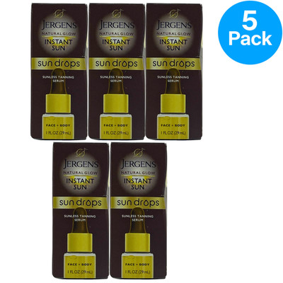 Jergens Natural Glow Instant Sun Sun Drops Sunless Tanning Serum 1 fl oz 5 Pack