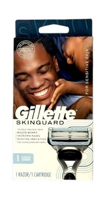 Gillette SkinGuard Sensitive Razor Starter Kit Handle 1 Cartridge New