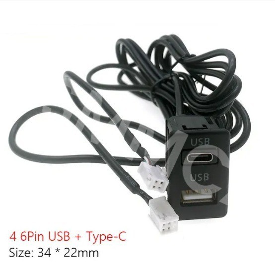 145cm Car Dash Flush Mount Type-C USB Panel Interface Extension Adapter Cable