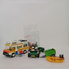Playmobil lotto JEEP 3532 jungle safari + CAMPER 3258 + BARCA PIRATA e accessori