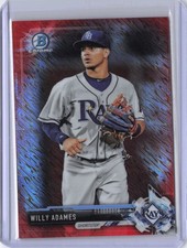 2017 Bowman Chrome Prospects Red Shimmer Refractors #BCP140 Willy Adames 1/5