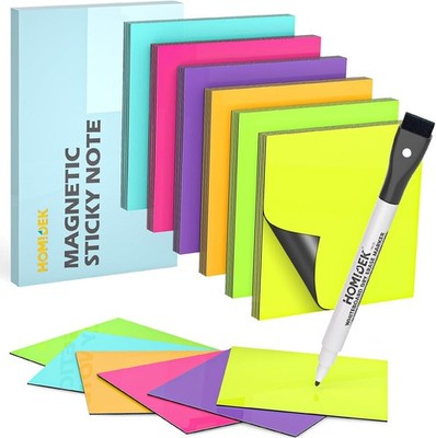 Reusable Magnetic Sticky Notes, (30 Pack, 3x3 in) Dry Erase Magnets Magnetic