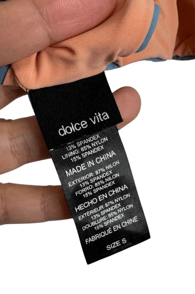 Dolce Vita Bikini Top Blue Metal Accent Size Small Crisscross - Image 3 of 3