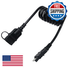 Saihisday 4-Way Flat Trailer 4ft Coiled Extension Cable Male Female Wiring