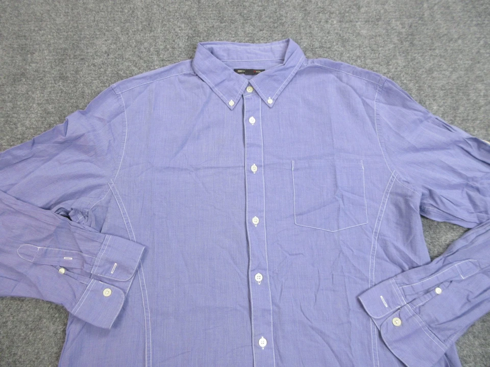 John Varvatos Shirt Mens XL Purple Button Up Long Sleeve Pocket Casual USA - Image 3 of 4