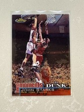 2000-01 Topps Finest John Starks THE DUNK Finest Moments #FM-JS New York Knicks
