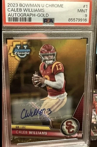 Caleb Williams 2023 Bowman U Chrome GOLD  Refractor Auto /50 PSA 9 Mint