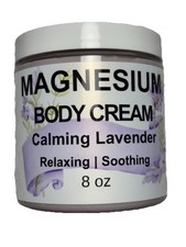 Lavender Magnesium Body Cream: Muscle Relief  Relaxation 8 Oz