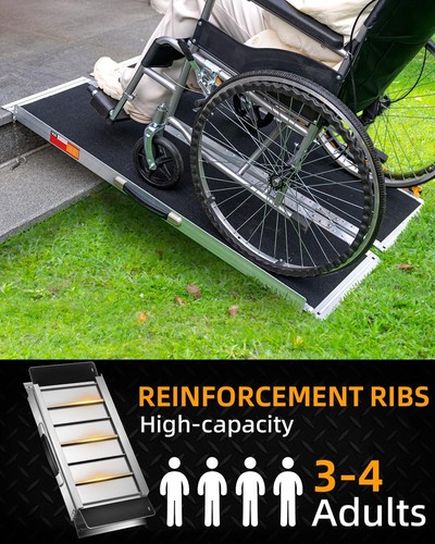 Durable 4FT Wheelchair Ramp with Double Non-Slip Surface - Ideal for Home Use - Picture 5 of 10