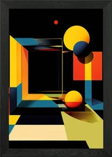 Abstract Geometric Composition with Framed Wall Art Poster Canvas Print Picture