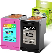 63BXL 63C Ink Cartridge for HP OfficeJet 3830 4650 4655 5255 ENVY 4512 4516 4520