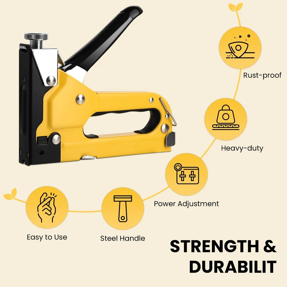 EcoSeal 4-in-1 Heavy Duty Staple Gun with 4000 Staples – Upholstery & DIY Tool - Image 2 of 4