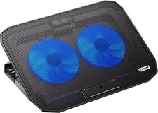 Ultra Slim Laptop Cooling Pad Dual Fans Adjustable Stand 10-15.6"