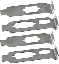 2 Sets Low Profile PCI Brackets for HDMI, VGA, DVI - Slim Design for GPUs