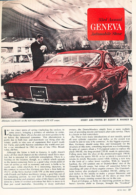 1963 Geneva Auto Show Original Article Fiat Bertone ASA
