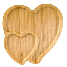 Heart Shaped Charcuterie Board Wood Serving Platters and Trays Side Dish Serv...