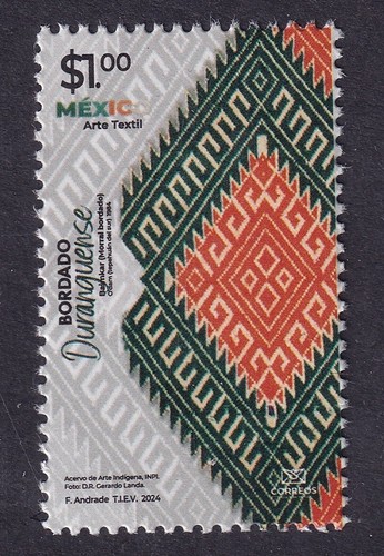 px016 Mexico Arte Textil MNH 2024 Sc# Mc# Et#at016 Durango crafts - 第 1/1 張圖片