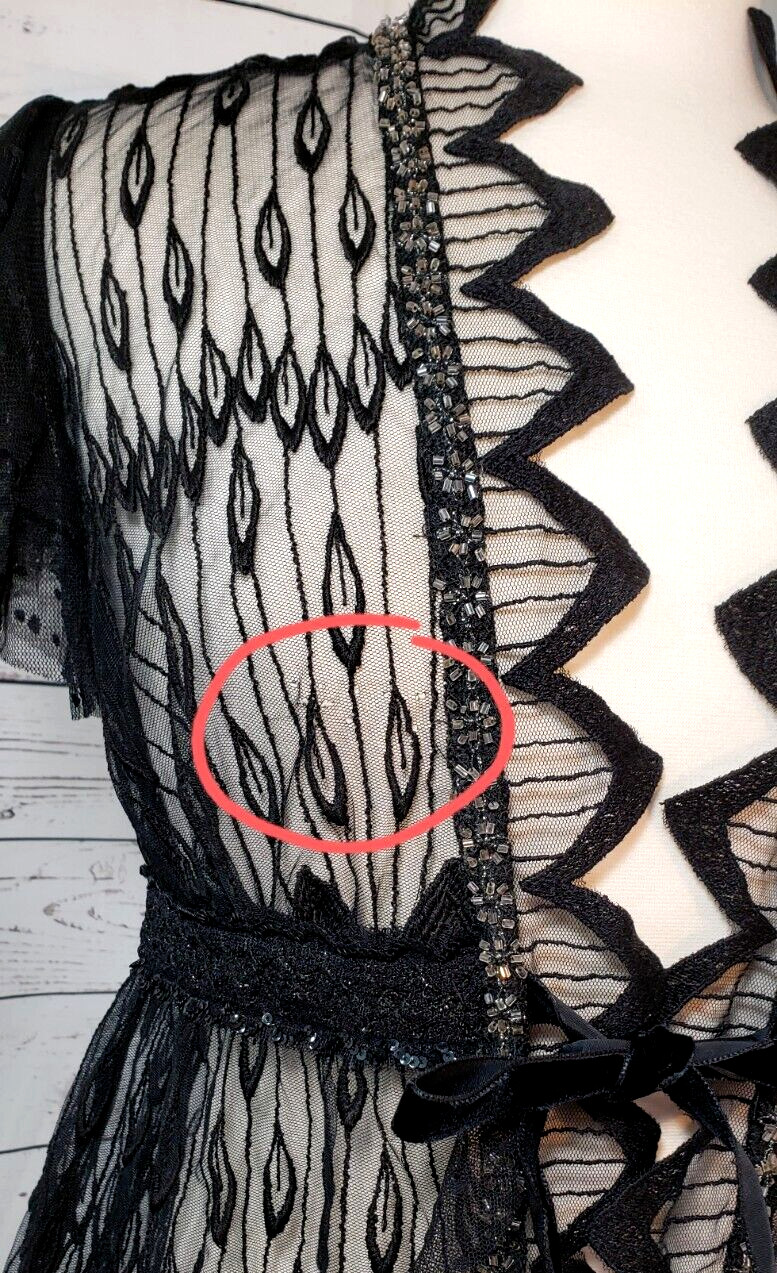 ANNA SUI Jacket Cardigan Top, Size Small, 4, Black Lace, Beaded, WAS $350 *NEW!*