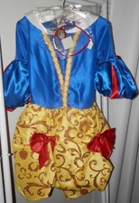 Disney Snow White Deluxe Princess Dress Costume with wig new Halloween 7/8