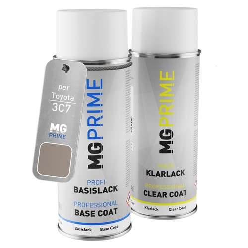 Kit Vernice Spray Per Auto MG PRIME | Toyota 8S5 Greyish Blue Metallic | Base + Trasparente 400ml - Riparazione Carrozzeria Fai-da-Te