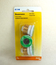 1 pk of 3 Eaton Bussmann Fuses TL 30A 125Vac Time Delay Plug BP/TL-30