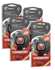 TrexNYC Car Air Fresh Vent Clip, Car Odor Eliminator,Strawberry, 0.07 FL.OZ, 4PK