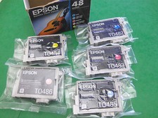 5 GENUINE EPSON 48 T048 TO48920 INK STYLUS RX620 T0482 T0483 T0484 T0485 T0486