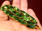 Vintage olive green prong set stone brooch — photo 1