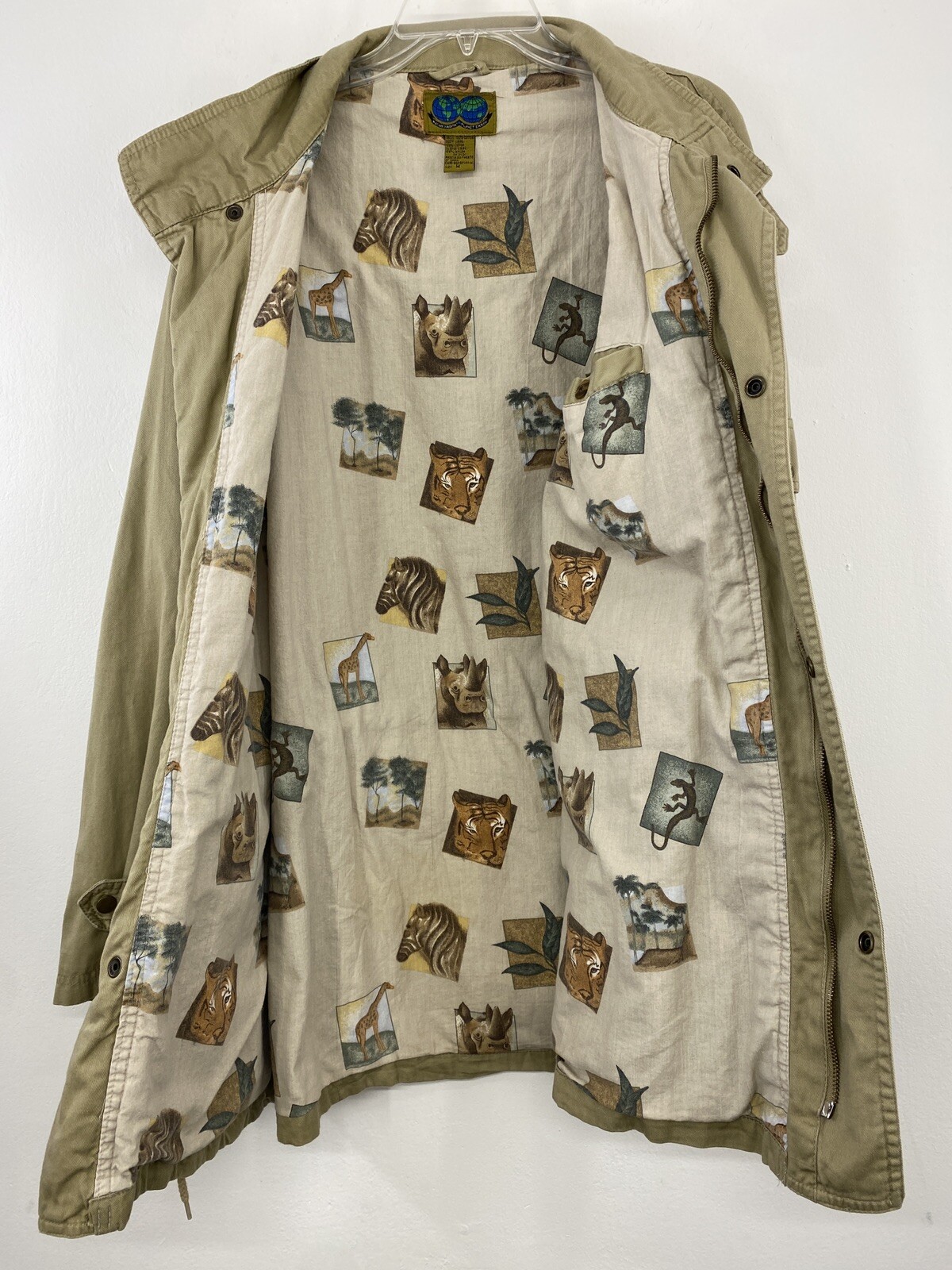 Vtg Native Habitat Planet Earth Jacket Medium Safari Utility Bush Poplin M/L - second product detail image