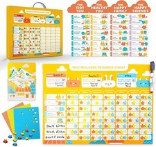 Behavior Chore Reward Star Chart with Magnetic Stickers for Toddler Training